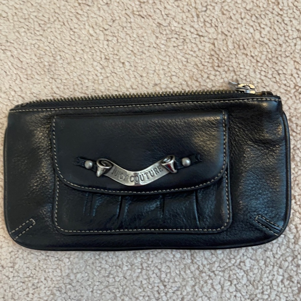 Juicy Couture Leather Money Pouch Coin Purse Wallet Clutch